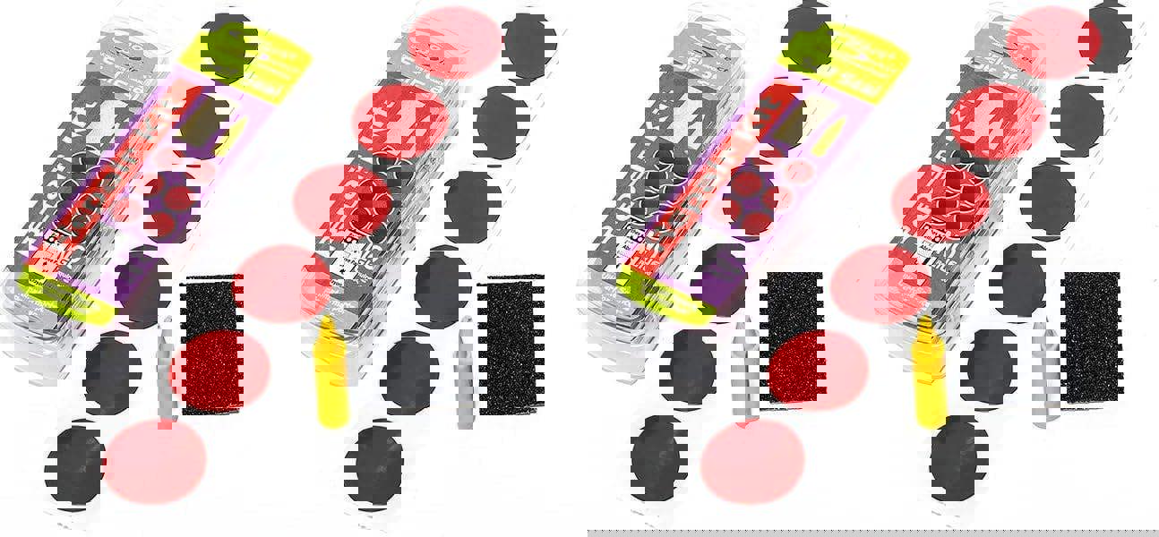 Sport Direct 2 x Bike/E-Bike Self Seal Puncture Repair Kits with 12 Patches, 2 Abrasive pads & 2 Crayons
