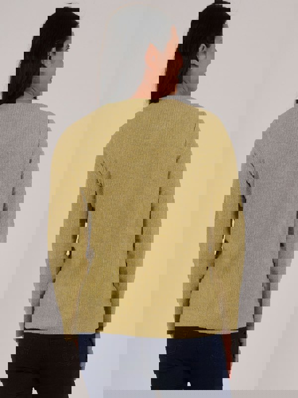 PennyPlain Ribbed Button Cardigan- Pear