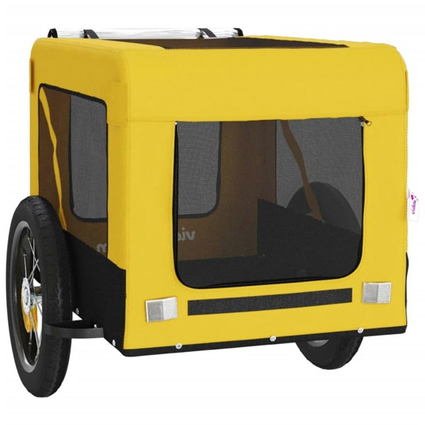 Berkfield Dog Bike Trailer Yellow and Black Oxford Fabric&Iron