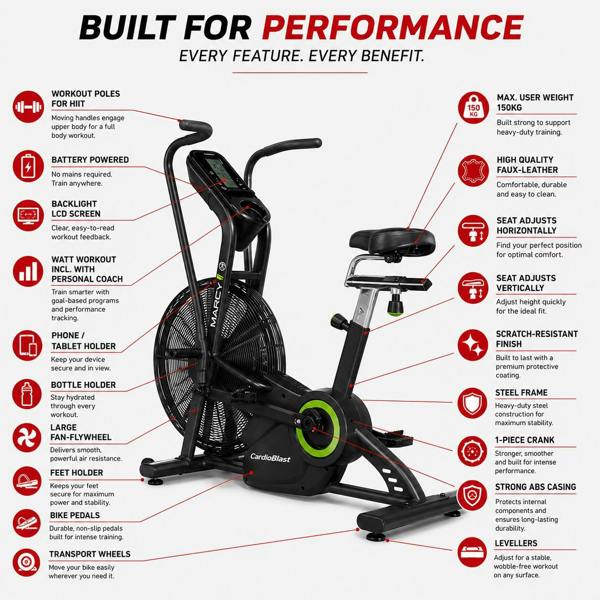 Marcy Cardioblast Premium Home Assault Bike - 2058