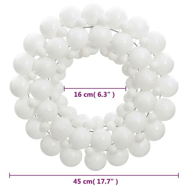 Berkfield Christmas Wreath White 45 cm Polystyrene