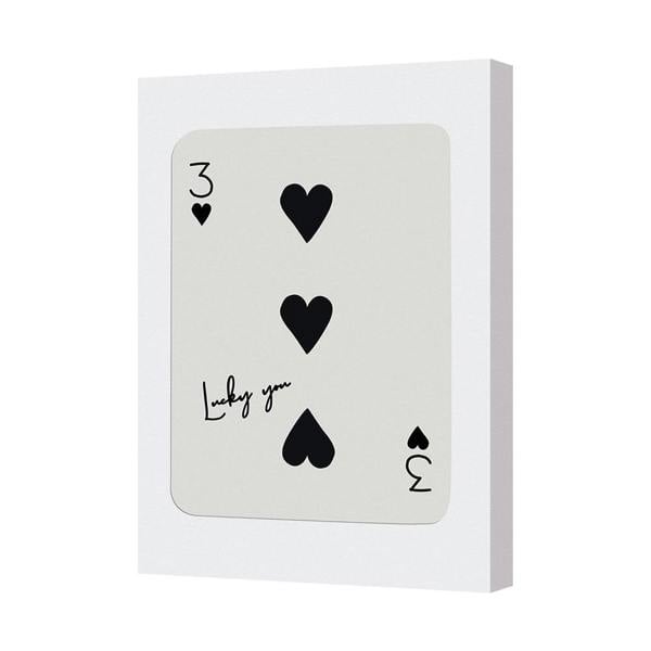 Benjamin Tate Design Three Of Hearts Card Canvas Wall Art Print Lucky You