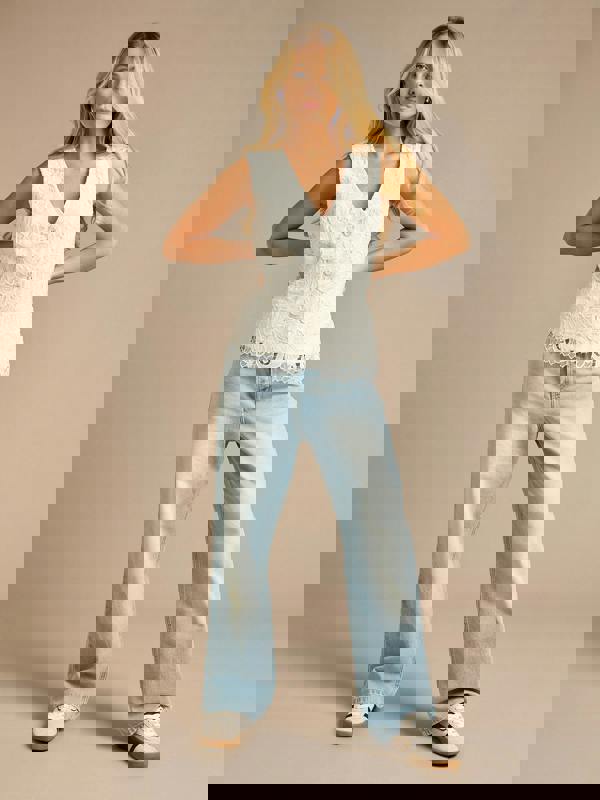 GWD Paola White Lace Waistcoat