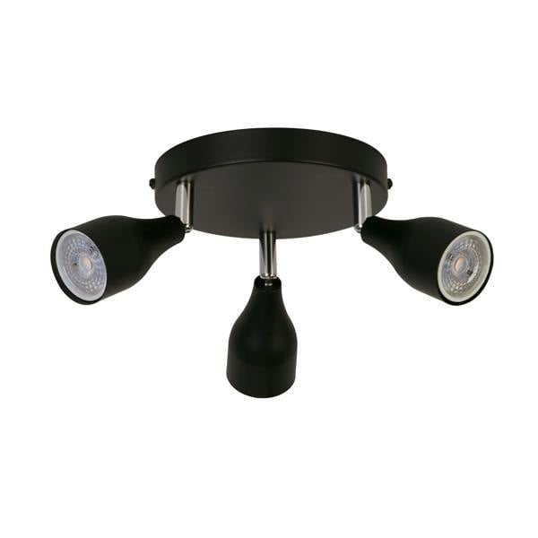 Lighting Collection 3 light Spotlight  - Black