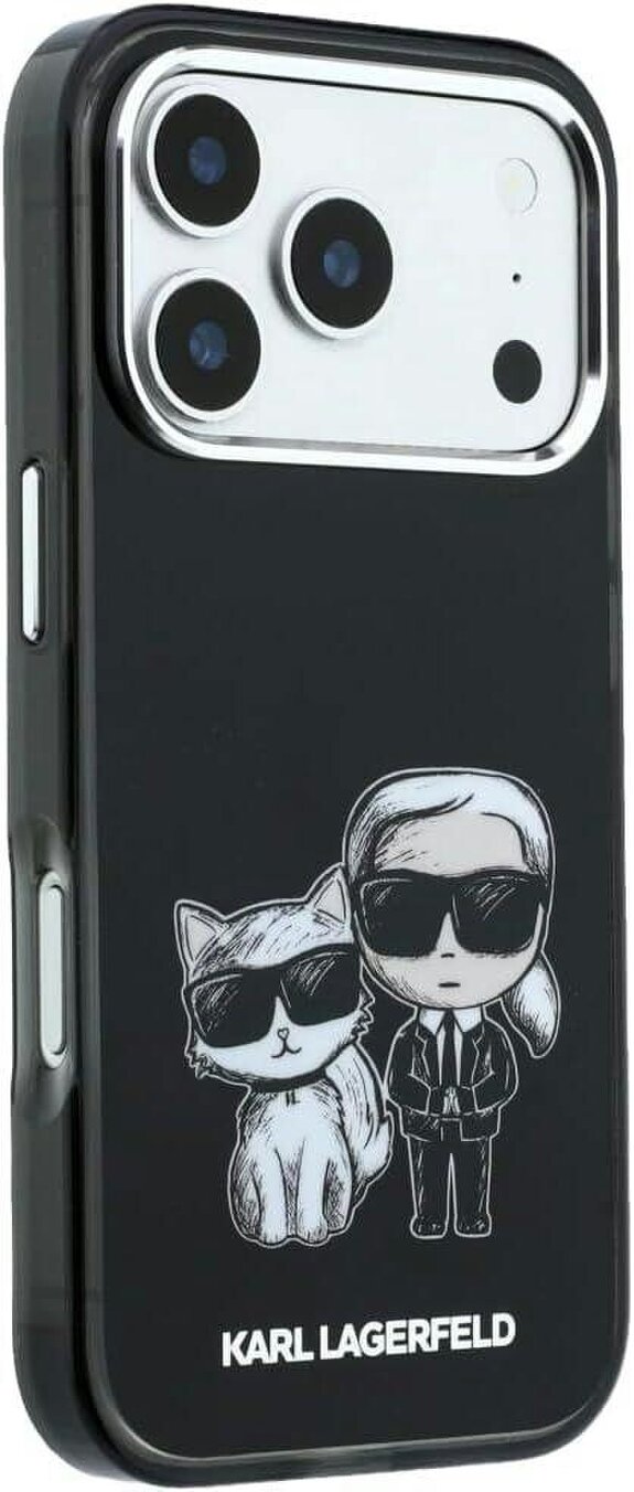 Karl Lagerfeld IML Karl & Choupette Bodies Sketch Print Case with MagSafe for iPhone 17/18 Pro 6.3" Black - KLHMP18L6HKCIDK