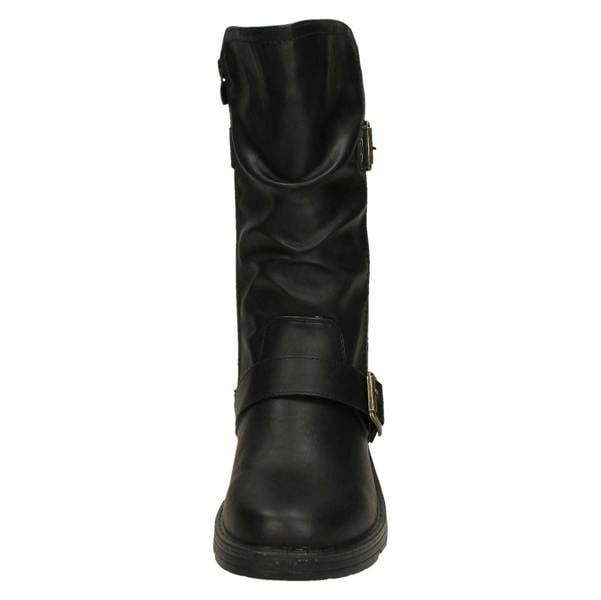 Spot On Ladies Spot On Buckle Detail Wide Fit Mid-Calf Boots F4452