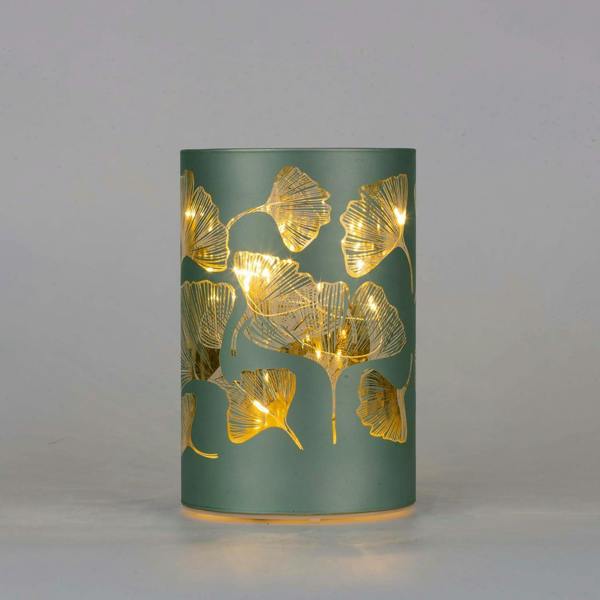 17cm Christmas Decorated Glass Vase LED Lamp with Warm White Lights for Indoor Festive Display image 5