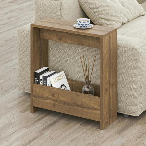 Decortie Simpi Slim End Table with Magazine Rack (H) 60cm