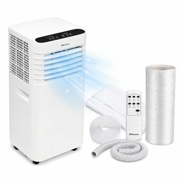 EMtronics 7K BTU Portable Air Conditioner Dehumidifier Fan and Window Vent Kit