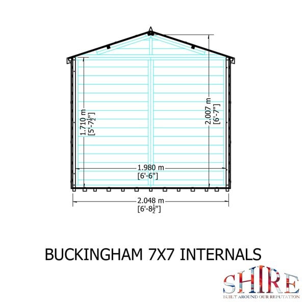 Shire Buckingham 7x7 12mm interlock Clad wooden Summerhouse - Best Shed