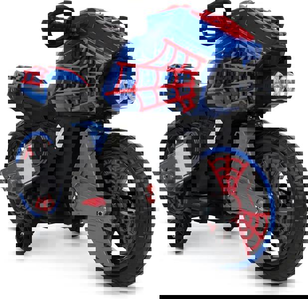Huffy Marvel SpiderMan Kid’s 6V Battery Ride-On Motorbike with Lights - Blue