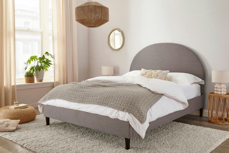 DS Living Roma Arch Grey Upholstered Bed Frame