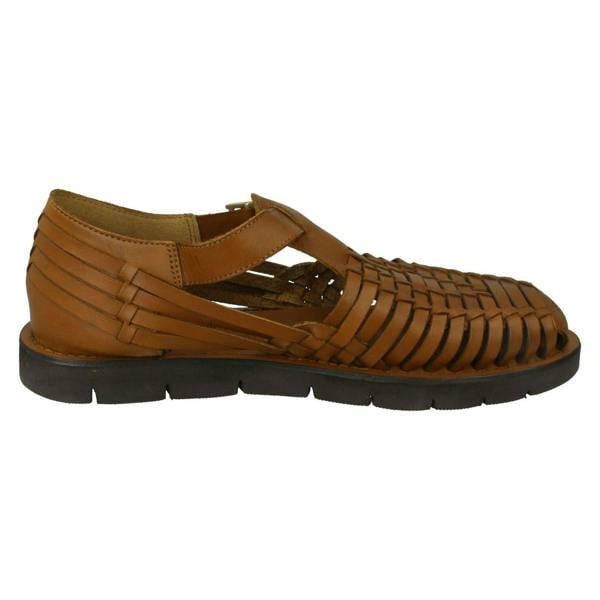 Leather Collection Mens Leather Collection Flat Weaved Sandals A0051