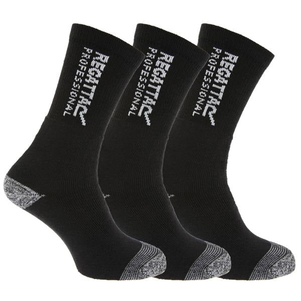 Regatta Mens Hardwearing Winter Work Socks (Pack Of 3) - Black - 
