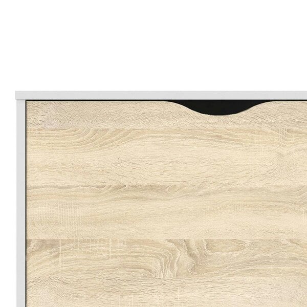 Wyld Haus Sapporo White and Natural Oak Wide TV Unit 2 Drawers 4 Shelves