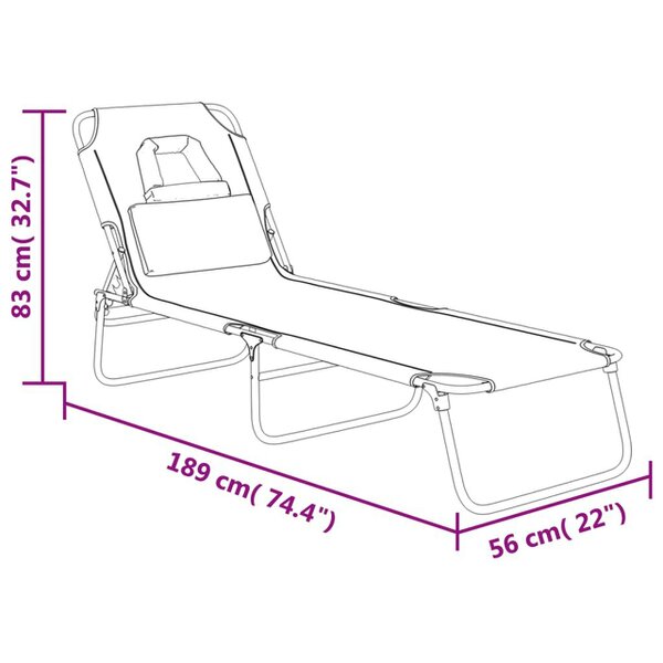 Berkfield Folding Sun Lounger Taupe Oxford Fabric&Powder-coated Steel
