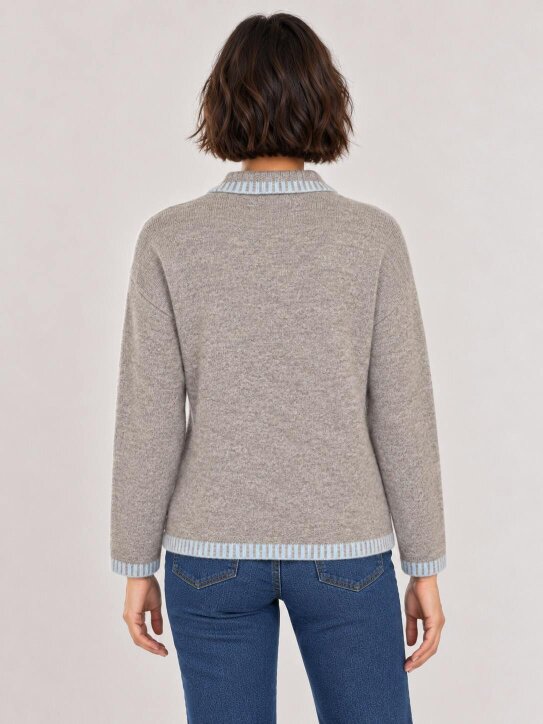 VIZ-A-VIZ Blanket Stich Button Through Cardigan