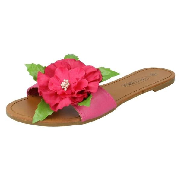 Spot On Ladies Spot On Flower Detail Sandals
