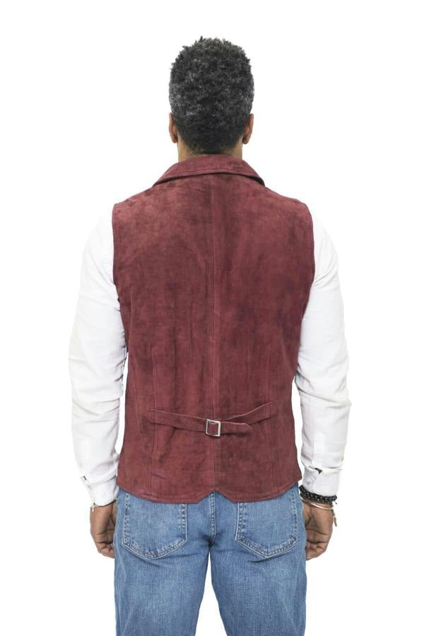 Infinity Leather Mens Classic Smooth Goat Suede Leather Waistcoat-Exeter