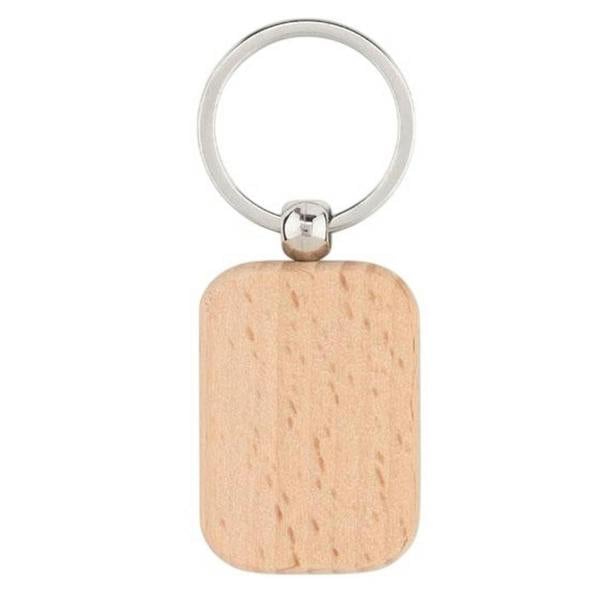MidOcean Poty Wood Rectangular Wooden Keyring - Wood - 