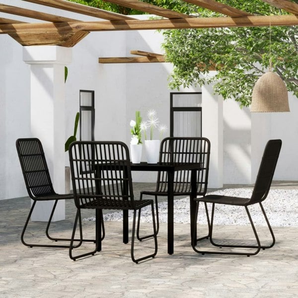 Berkfield 5 Piece Garden Dining Set Black