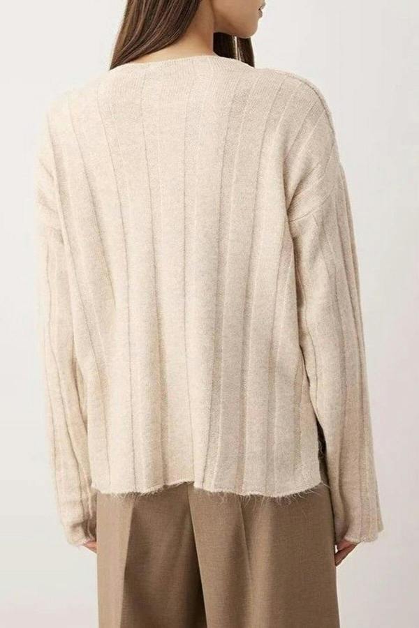 WOVCOR Soft Textured Loose Fit Knit Sweater