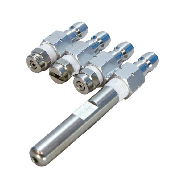 Equip2clean Quick release J-Rod Long Reach & Chemical Nozzles - Stainless Steel (Quad Jet)