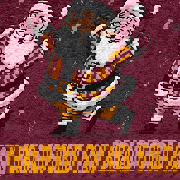 BritishmadeGifts Santa is a Bradford Football Fan - Luxury Fleece Blanket 150cm X 150cm