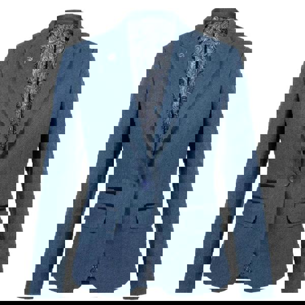 TruClothing IMW-01 - Women's Blue Tweed Herringbone Blazer Waistcoat