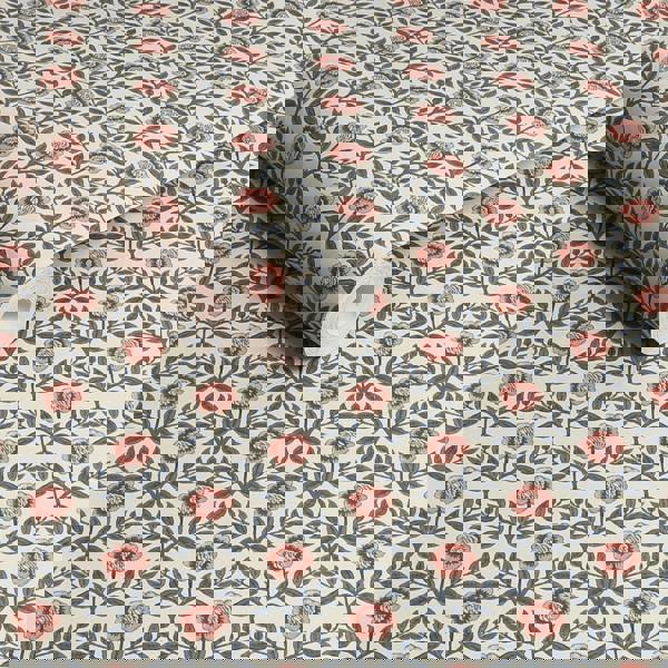 Joules Stately Floral Print Wallpaper - Cream/Blue - 10m