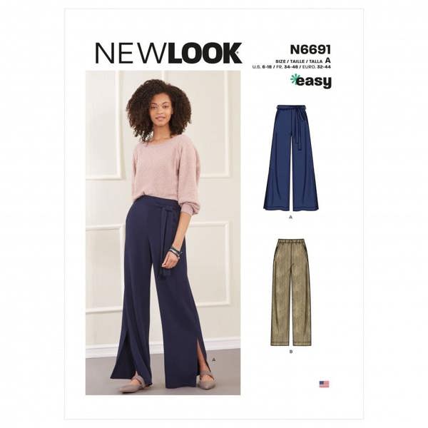 New Look Sewing Pattern 6691, Trousers, Belts for Women, A (6-8-10-12-14-16-18) - Easy