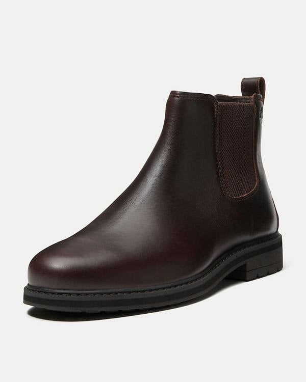 Timberland Stormbucks Mens Full Grain Leather Mid Chelsea Boots - Dark Brown | CHO | Designer Mens Chelsea Boots