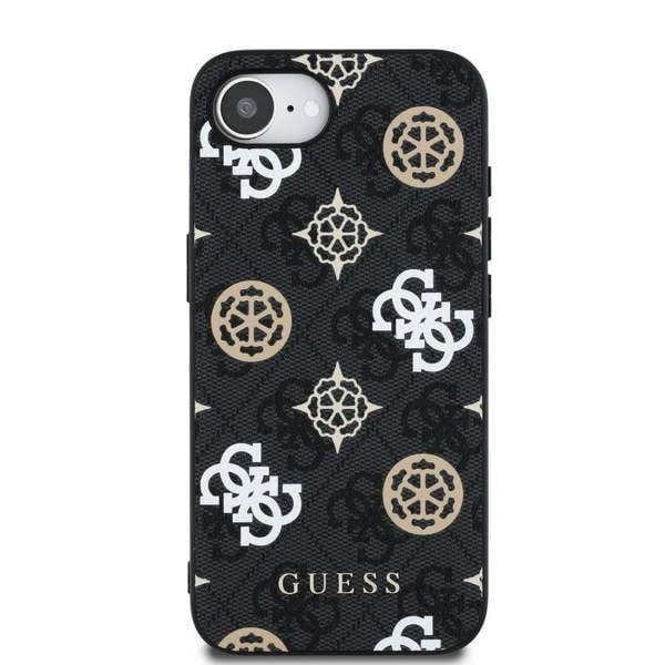 Guess PU 4G Peony Case with MagSafe for iPhone 16e Black - GUHMPSE4P4PWPK