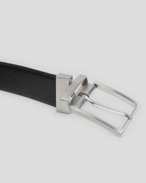 Steel & Jelly Men’s Lowfield Textured Black Reversible Leather Belt