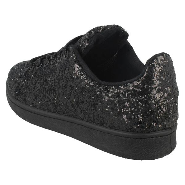Spot On Ladies Spot On Glittery Lace Up Trainers