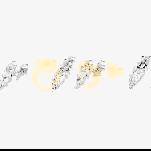 Ted Baker Han Gold Tone Crystal Heart Stud Earrings TBJ1654-02-02