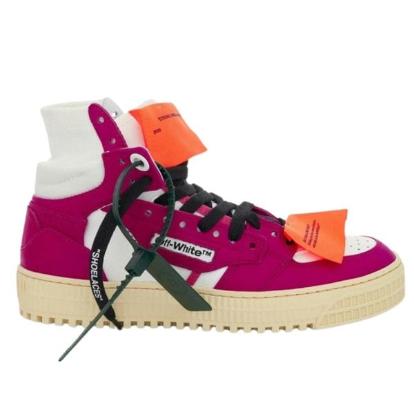 Off-White Off Court 3.0 Fuchsia High Top Leather Sneakers