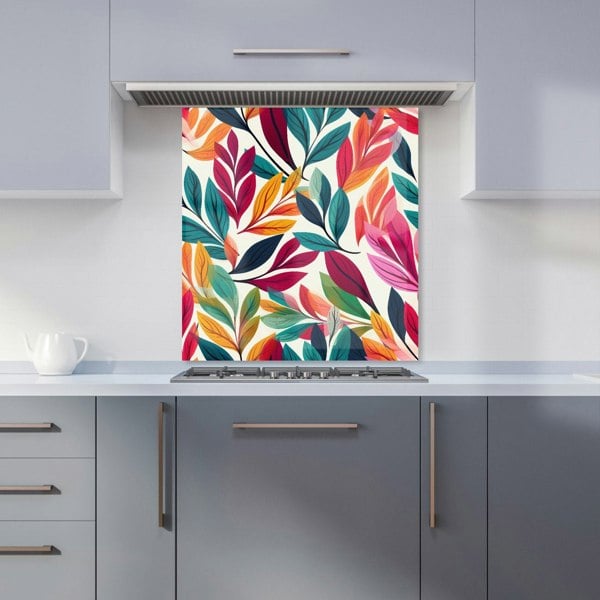 Warren Reed - Designer Bright Leaves Pattern Kitchen Splashback