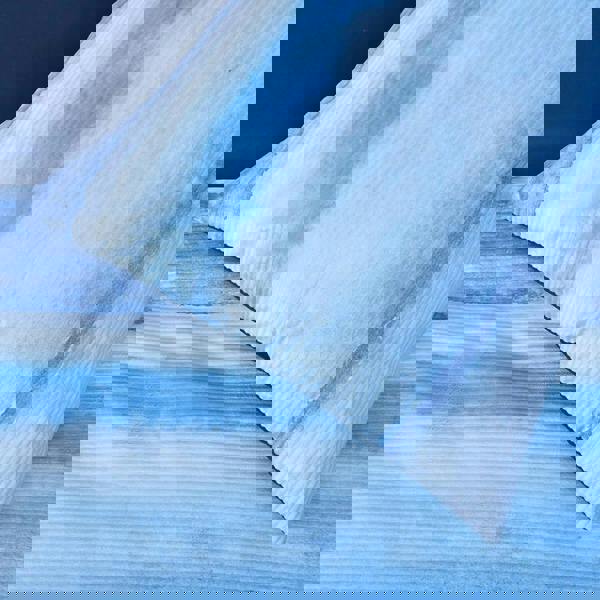 Smart Living Luxury Hotel Quality Reversible Ribbed Velvet Duvet Cover with Pillowcases - Blue