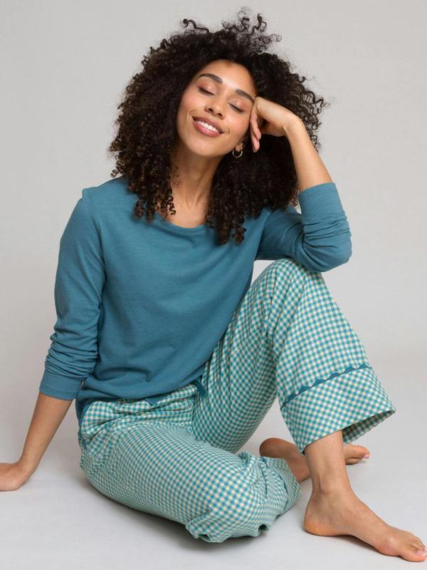Kite Womens Organic Ocean Check Cranborne Flannel Comfies