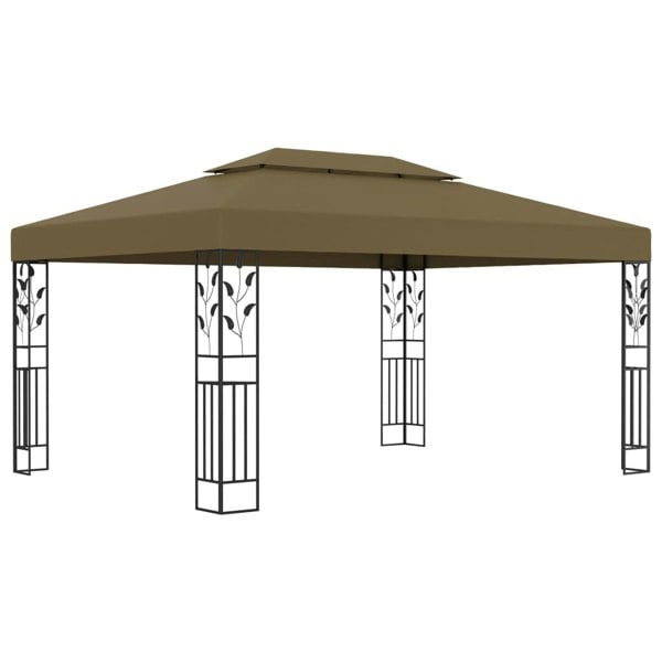 Berkfield Gazebo with Double Roof 3x4 m Taupe 180 g/ma_