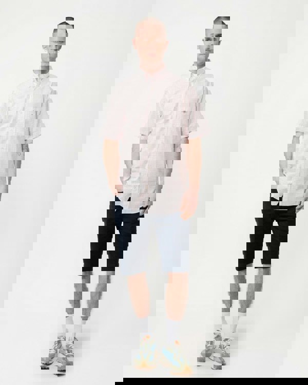 GANT Mens Regular Fit Short Sleeve Poplin Gingham Shirt - 662 Light Pink