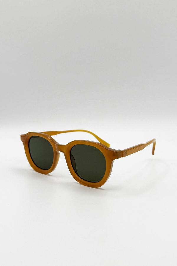 SVNX Bold Preppy Sunglasses In Brown