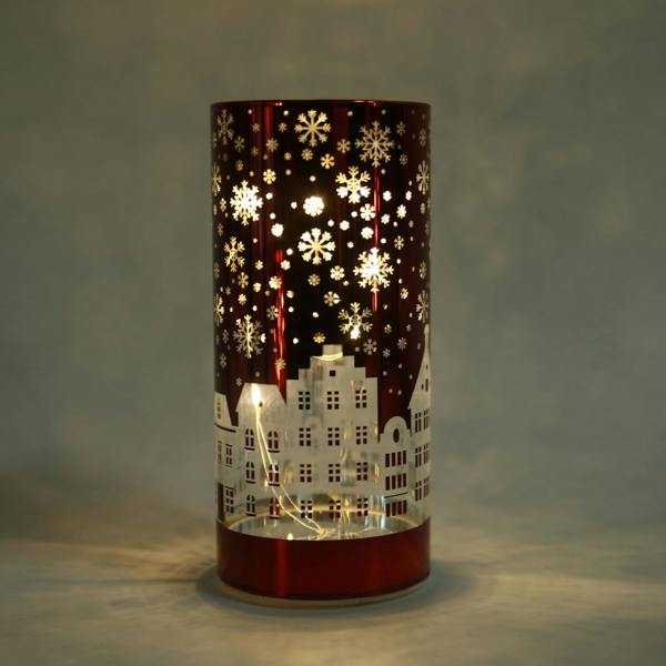 17cm Christmas LED Glass Vase Table Decoration with Warm White Lights and Festive Scene Design image 6
