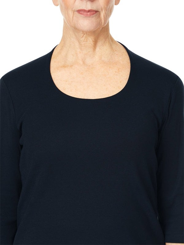 PennyPlain High Back Scoop Neck Top - Navy