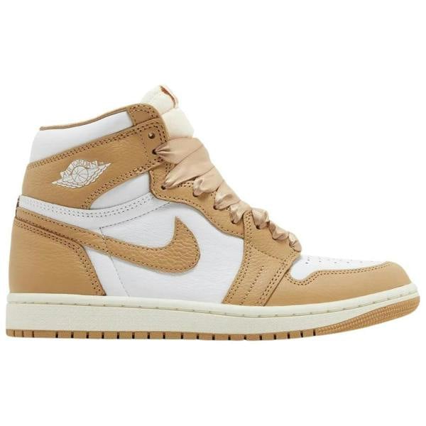 Nike Womens/Ladies Air Jordan 1 Retro OG Praline Leather High Cut Trainers - Tan - 
