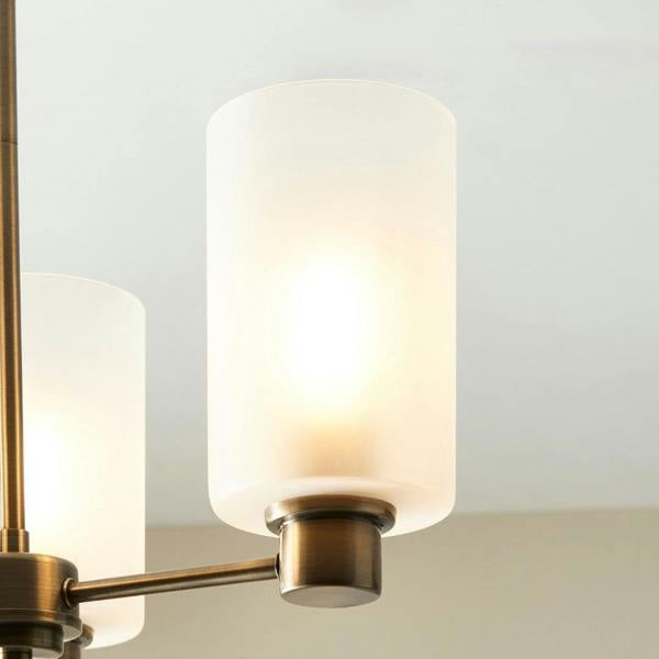 Pagazzi Lighting Kingsholm 3-Light Antique Brass Semi-Flush Ceiling Light