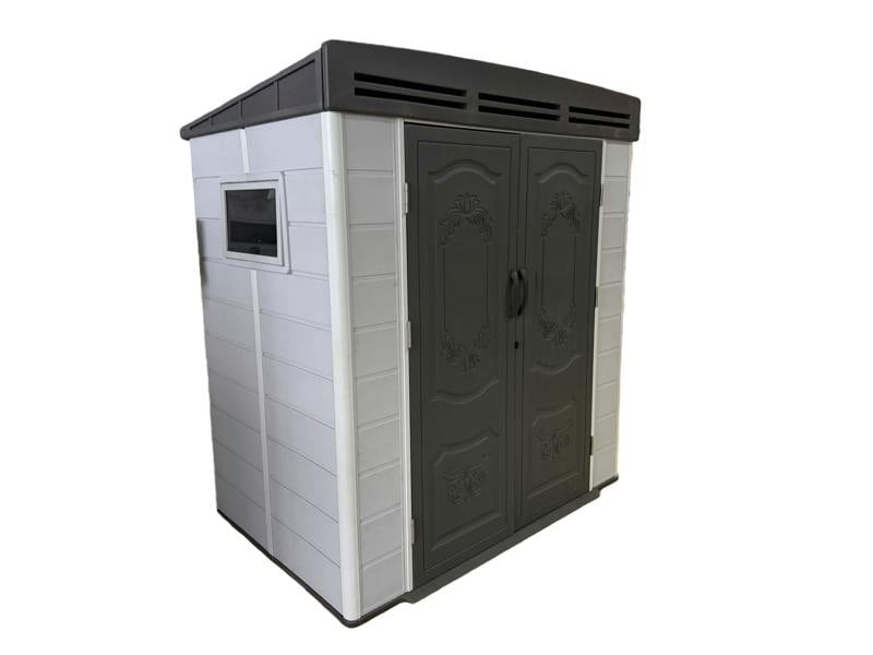 6x4ft plastic shed with window and aluminium structured support - Madefor.Living