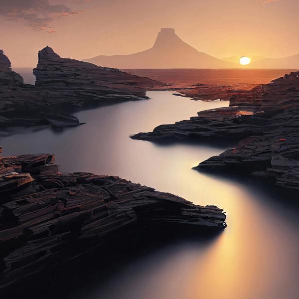 Erismann Sunset Over The Canyon- Digital One Roll Mural - Orange