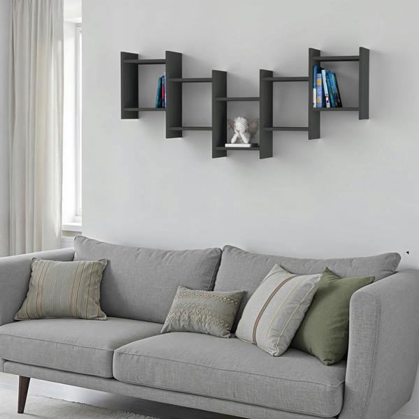 Decortie Bat Modern Floating Shelf Multipurpose Wall Unit H 64cm
